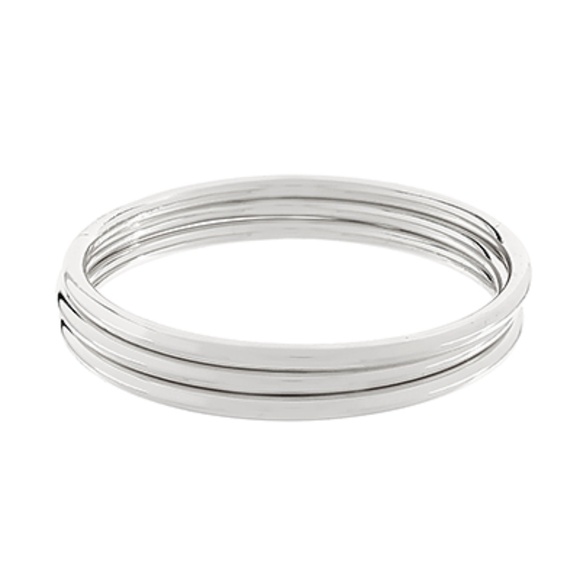 3 Row Metal Stackable Bangle Bracelet - Picture 2 of 2